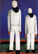 Kasimir Malevich Two men portrait oil